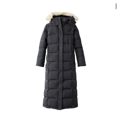 L.L.Bean Long Down Coat Hooded Faux Fur Trim Teal Women's Size M Regular