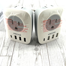 Vintar European Plug Adapter Travel Power Plug 2-pack