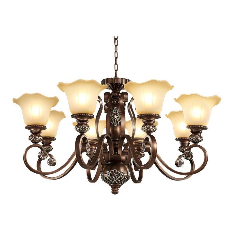 Retro Light Living Room Chandelier Vintage Villa Bedroom Pendant Lamp Fixture