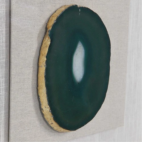 Uttermost 04187 Keeva Emerald Green Agate Stone and Gold Leaf Shadow Box - Picture 4 of 8