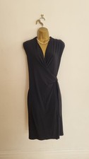 Elegant Joseph Ribkoff Black Sleeveless Side Tie Evening Dress Size 12