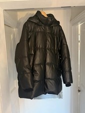 Zara 'Nanushka Dupe' Vegan Leather Puffer Jacket Blk XL XXL