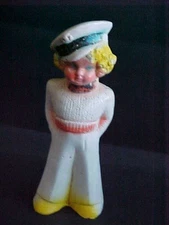 vintage chalkware figure   salior girl carnival prize 1940's 1950's girl