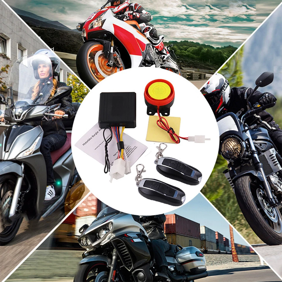 Motorcycle Scooter ATV Security Alarm System Anti-theft Remote Control Start New Foto 4 de 4