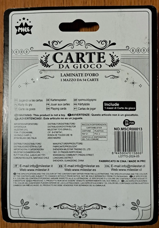 carte da gioco laminate oro - mazzo nuovo - Immagine 2 di 2