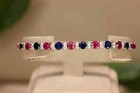 10Ct Round Cut Lab Created Red Ruby Tennis Bracelet 14K White Gold Finish