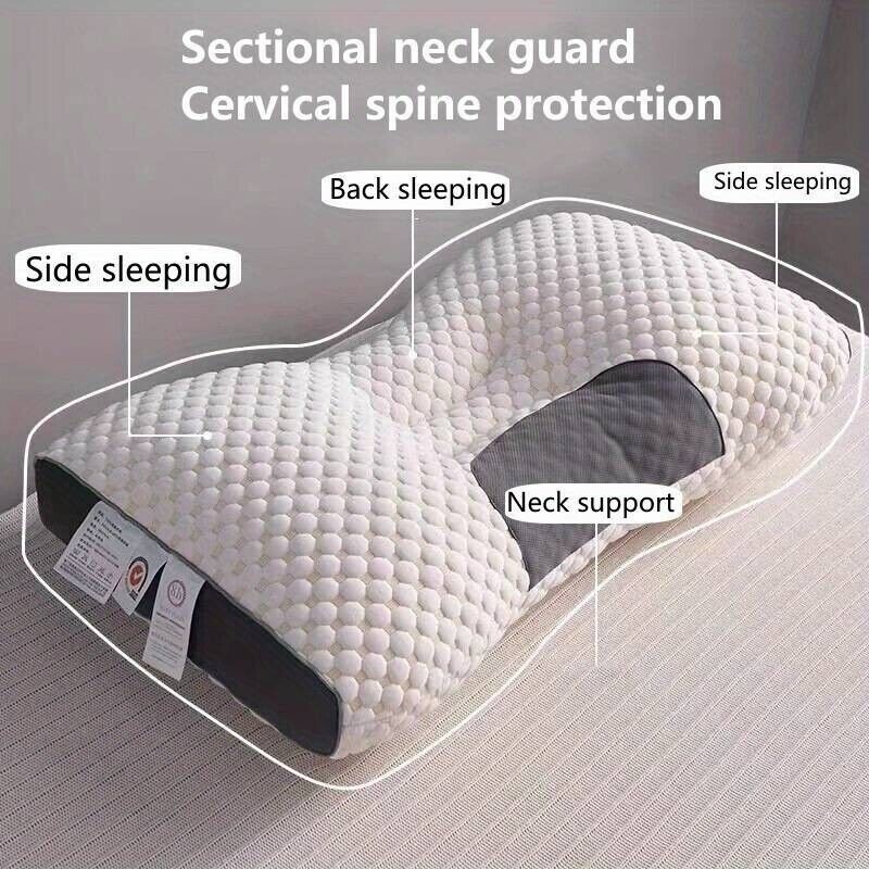Knitted Antibacterial Cotton Neck Pillow Ergonomic Orthopaedic Support