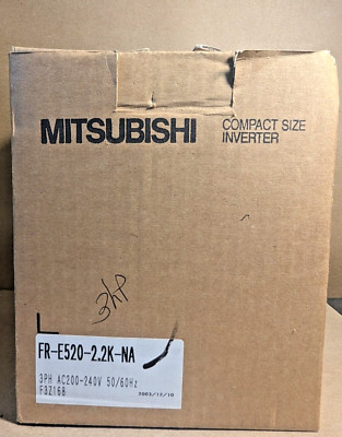 NEW Mitsubishi Electric FR-E520-2.2K-NA E500 Series VFD / Inverter, 3PH 16A 3HP