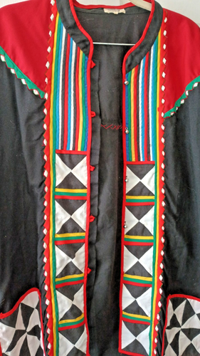 Chaqueta De Colección Años 70 Asiática Arte Popular Patrón Audaz Colorido Estilo John Fowler Tailandia - Imagen 3 de 10