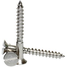 Image of 3.5mm / No 6 A2 STAINLESS STEEL SLOTTED COUNTERSUNK FLAT HEAD WOOD SCREWS DIN 97