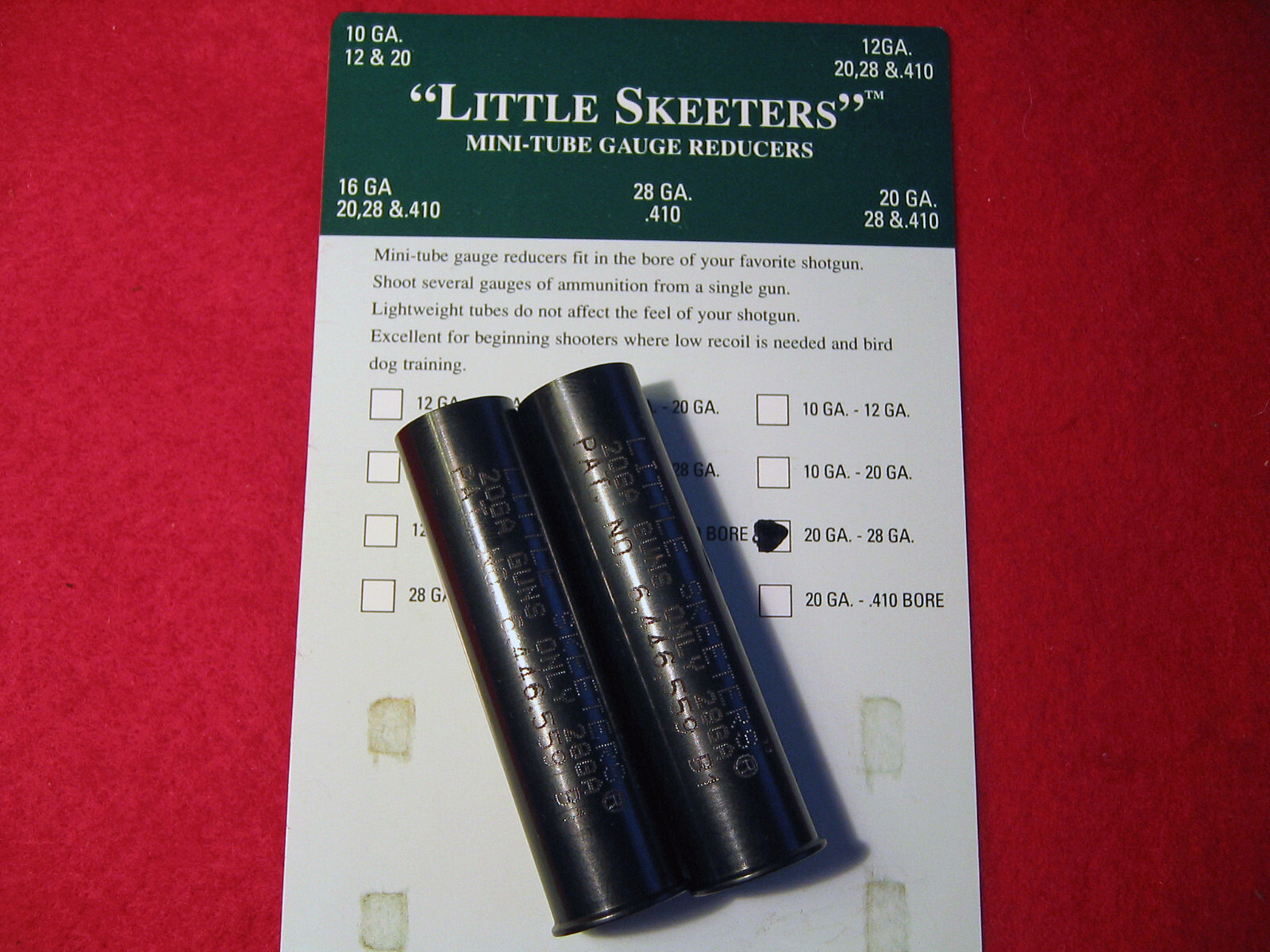 SHOTGUN GAUGE REDUCER INSERTS LITTLE SKEETERS 20 TO 28 GAUGE eBay