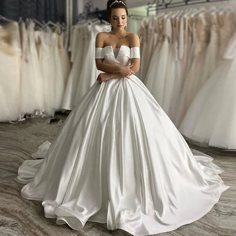 satin ball gown wedding dress