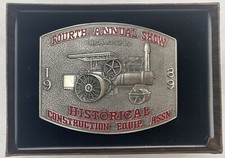 Historical Construction Equipment Association 4th Annual Show 1989 Brass Buckle