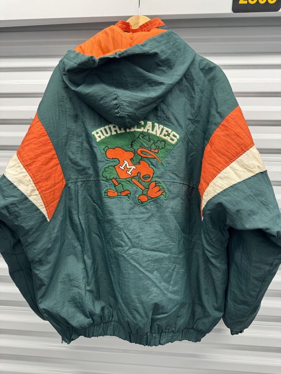 Vintage 1990s Rare Starter Miami Hurricanes Puffer Jacket Men's XL