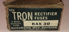 THREE NEW Tron Buss KAX-30 Rectifier Fuses, NOS