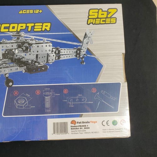 Fat Brain Toys Apache Helicopter 567 PC Stainless Construction Model Build Kit - Picture 4 of 9