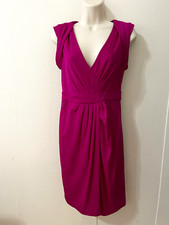 Diane Von Furstenberg Whitley Dress SZ 4 Wool Jersey Ruched Party Holiday