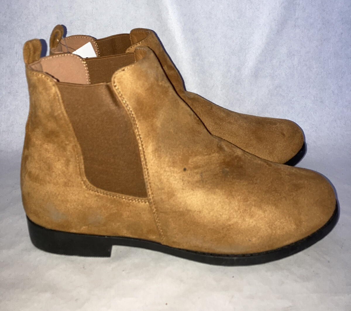 Pep&Co Women's Ladies Tan Faux Suede Pull On Chelsea Ankle Boots UK 8 EU42 BT027 image 2
