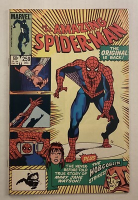 Amazing Spider-man 259, 1984. Life Story Of MJ Watson. Hobgoblin Appears. VF-
