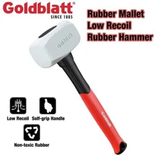 Goldblatt 16 oz. Rubber Mallet Low Recoil Rubber Hammer Double-Faced Soft Mallet