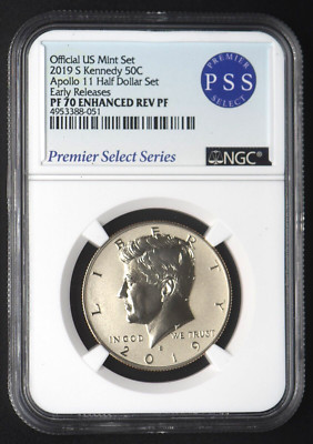 2019-S Kennedy Half Dollar NGC PF70 Enhanced Rev PF ER Apollo 11