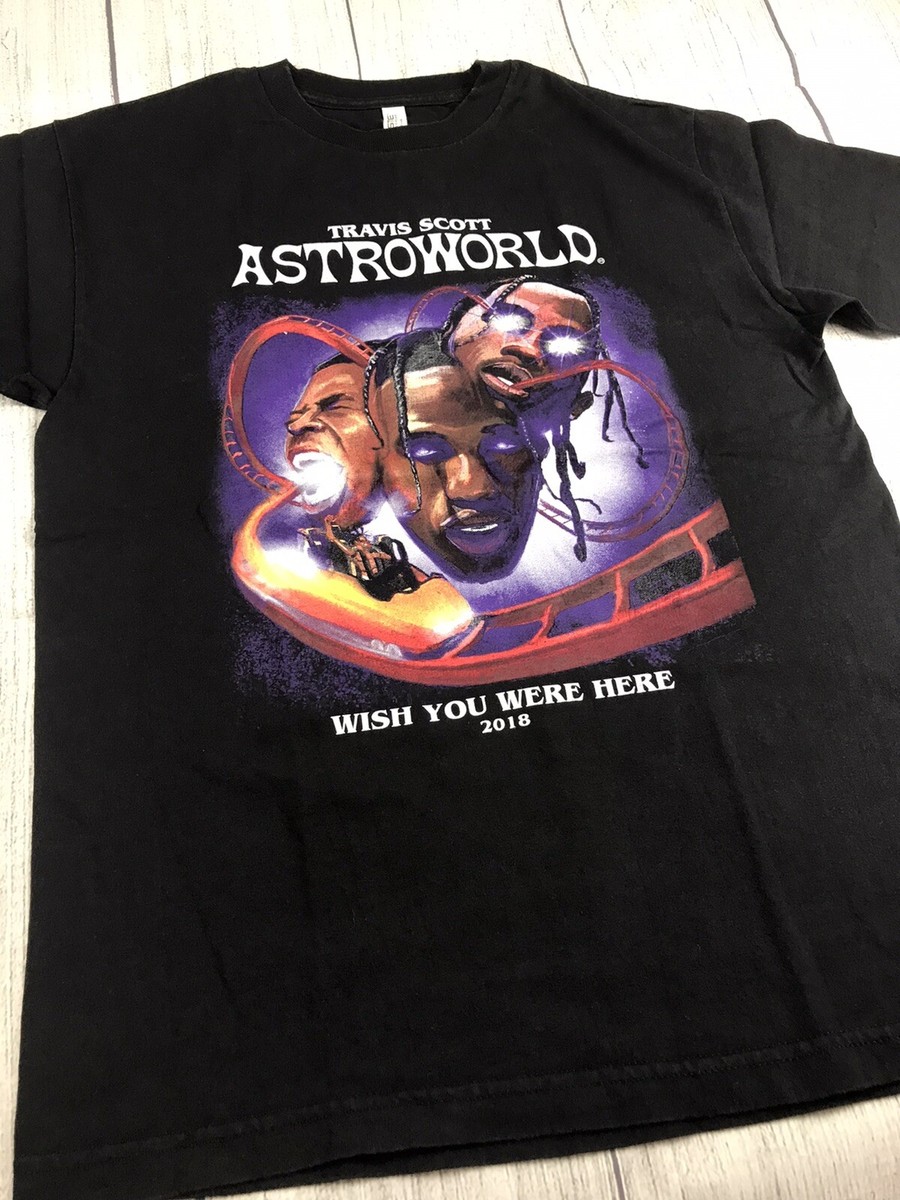 VGC! Astroworld Tour T-Shirt Wish You Were Here Travis Scott Black