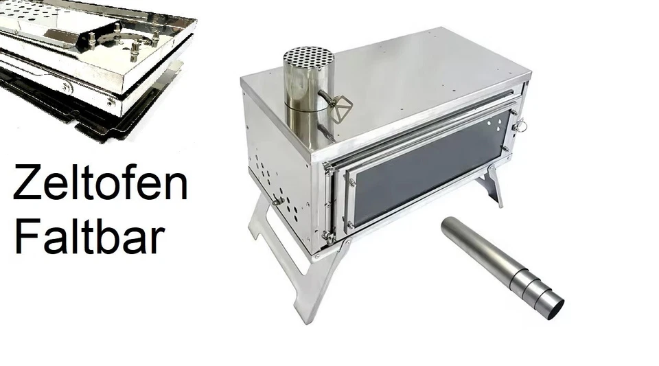 HAASWELLER Zeltofen faltbar Holzofen Camping Kocher nur 3,4kg Edelstahl wandern outdoor