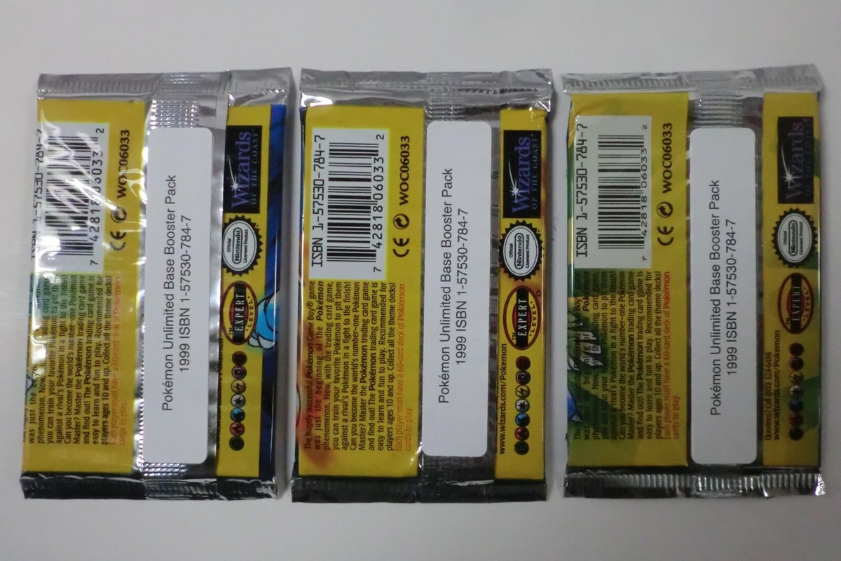 POKEMON BASE SET BOOSTER 3 PACK ART SET LOT UNLIMITED ENGLISH WOTC