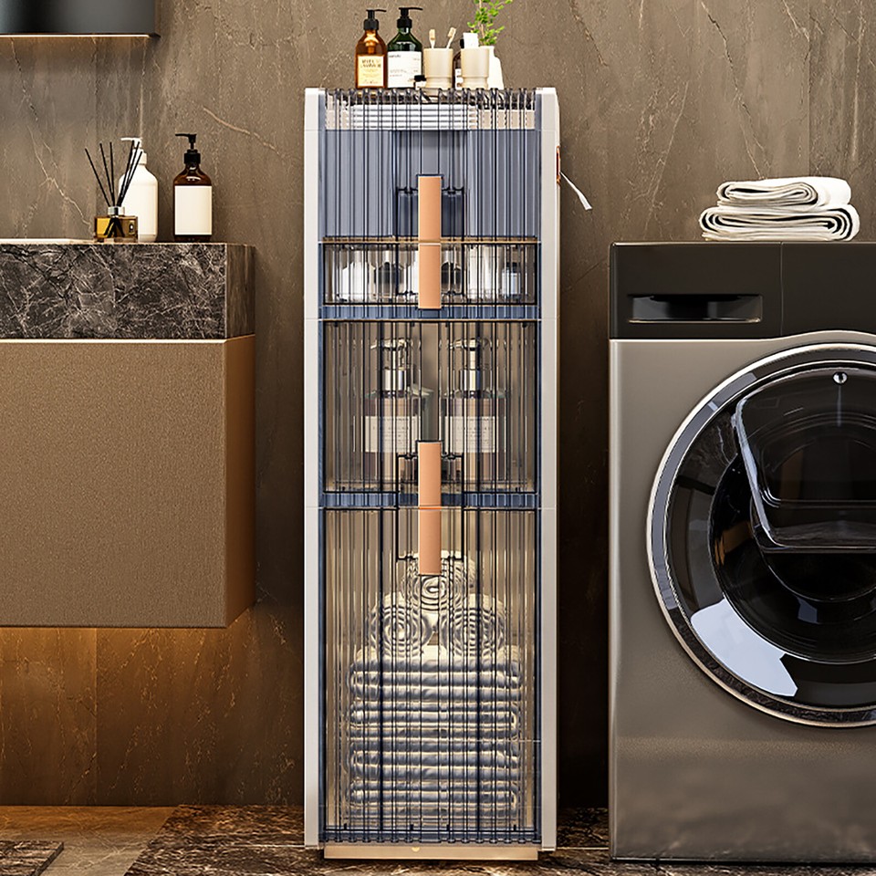 Narrow Slim Storage Bathroom Floor Standing Toilet Paper Holder