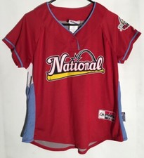Majestic 2009 All Star GAME Jersey Youth Large NATIONAL LEAGUE Cool Base Red