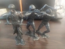 Soviet Vintage plastic figures Soldier of the USSR World War II 3 pcs.