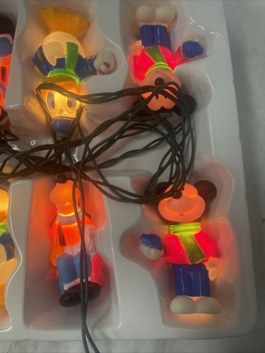 Mickey Mouse And Minnie Christmas Tree Trimmer Set 10 Light Set With Box - Picture 8 of 14