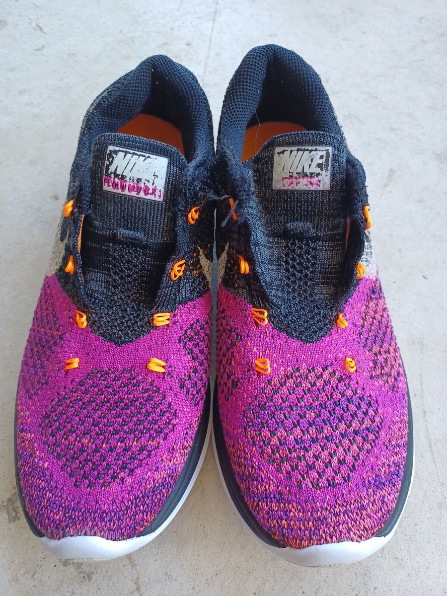 Nike Lunarlon Womens Shoes size 7 pink and black no laces | eBay