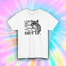 Grumpy Cat Coffee Shirt Funny Sarcastic Shut Up Graphic Tee S-5XL