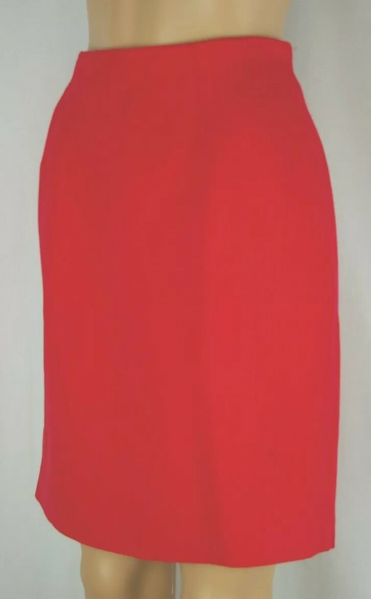 Solid Red Pencil/ Straight Fully Lined Skirt Wome… - image 2