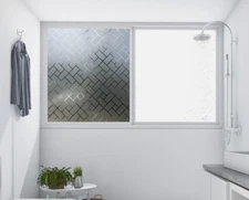 Frost Diagonal Privacy Window Film No Glue Frosted Glass Sticker Static 60x200cm