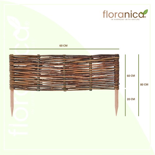 Floranica Bordure de jardin en osier - Clôture en osier de jardin - Imagen 22 de 28