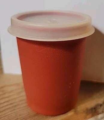 Tupperware Tupper Mini Midget 1 Burnt Orange with Pearl Seal #1503-51