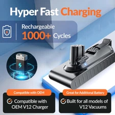 9000mAH For Dyson V12 Detect Slim Absoulte Vacuum Battery Replacement 965470-01