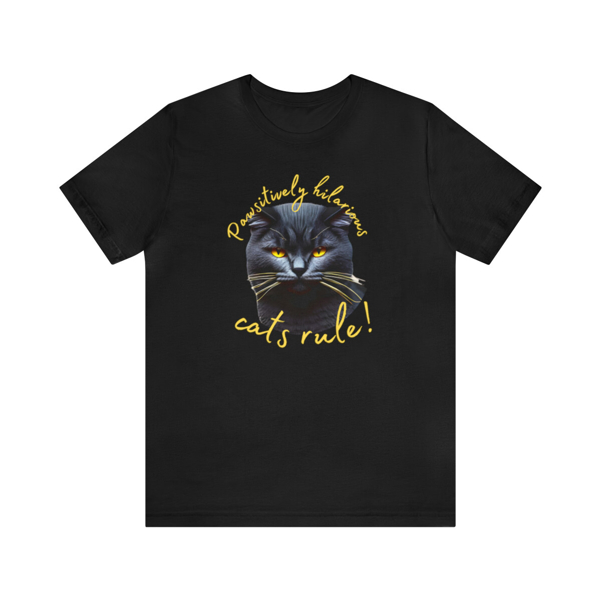 Cat Graphic Funny Slogan Cats Rule Gift Idea Tshirt Unisex Jersey Tee