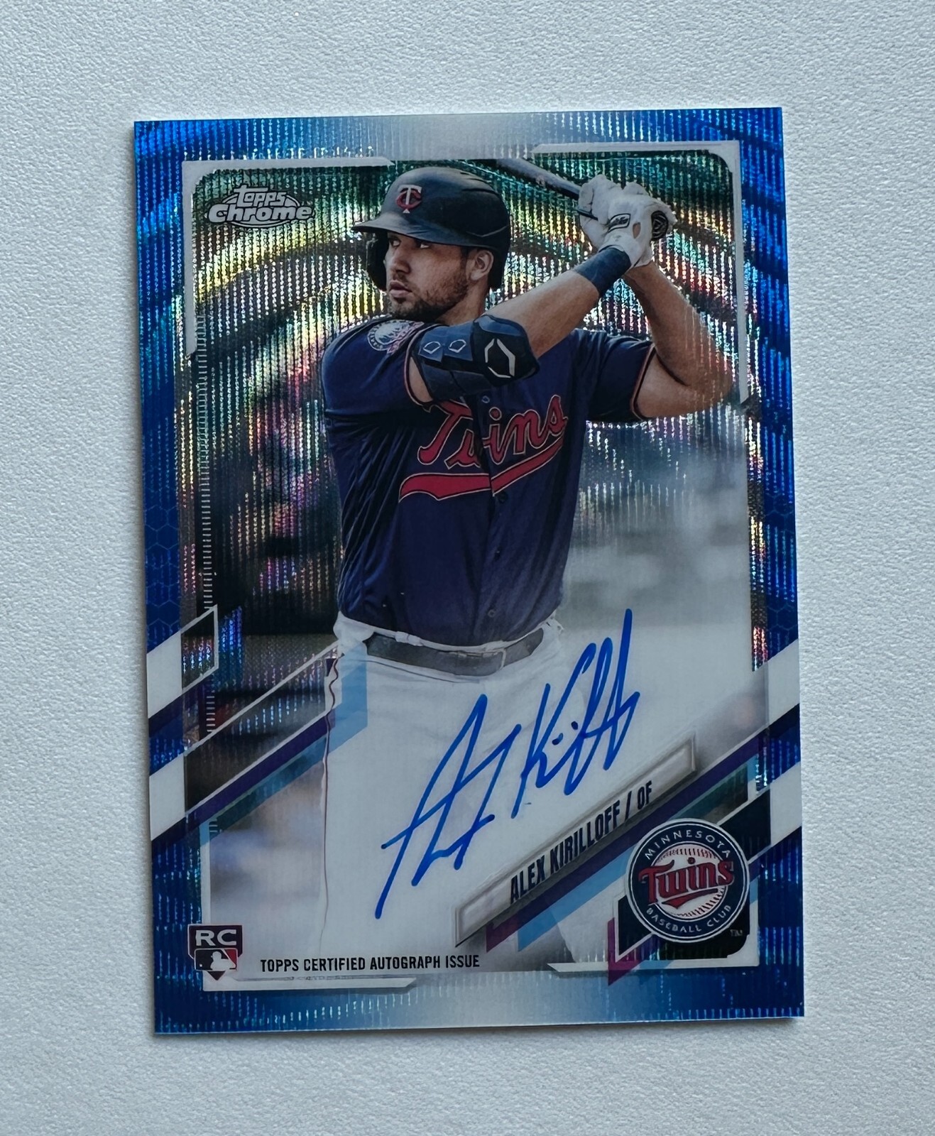 2021 Topps Chrome Rookie Auto Blue Wave Refractors Alex Kirilloff /150 RC#X5776