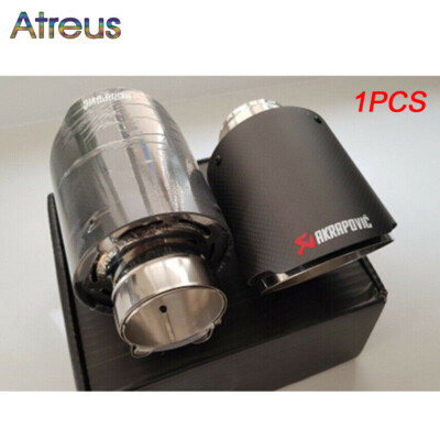 1Pcs Car Akrapovic Exhaust Tips 57mm ID/101mm OD Carbon Fiber Muffler ...