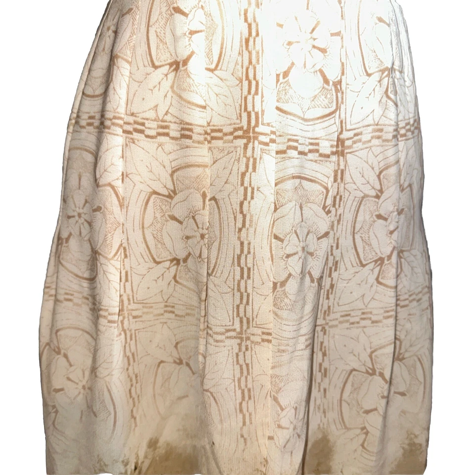 Falda Apostrophe Talla 8 Largo Midi Marrón/Blanco Off Lagenlook Core Foto 2 de 4