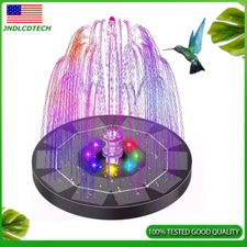 Solar Fountain Pump Bird Bath Solar Power Glass Panel 6 LED Light for Pond Decor