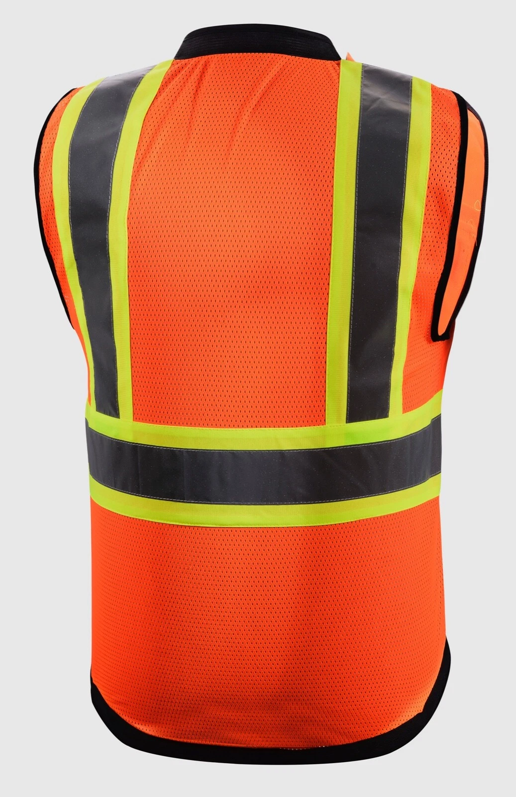 Surveyor Black/ Orange Two Tones Safety Vest, ANSI/ ISEA Photo ID Pocket - product detail image 2