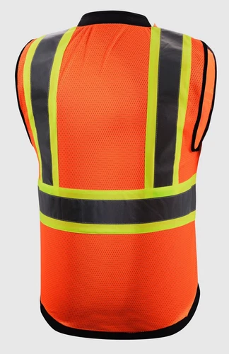 Surveyor Black/ Orange Two Tones Safety Vest, ANSI/ ISEA  Photo ID Pocket image 2