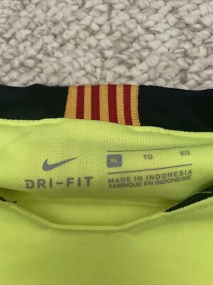FC Barcelona Nike 2018 2019 Away Yellow Neon Jersey Youth XL