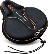 Bike Seat Cushion Cover Memory Foam, Large Wide Bicycle Saddle Soft for Men