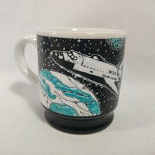 Vintage "Kennedy Space Center" Space Shuttle Textured Coffee Mug High Quality