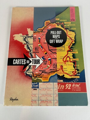 Rapha Cartes Du Tour ausziehbare Karten 12 x Blätter Geschenkpapier/Poster neu & versiegelt
